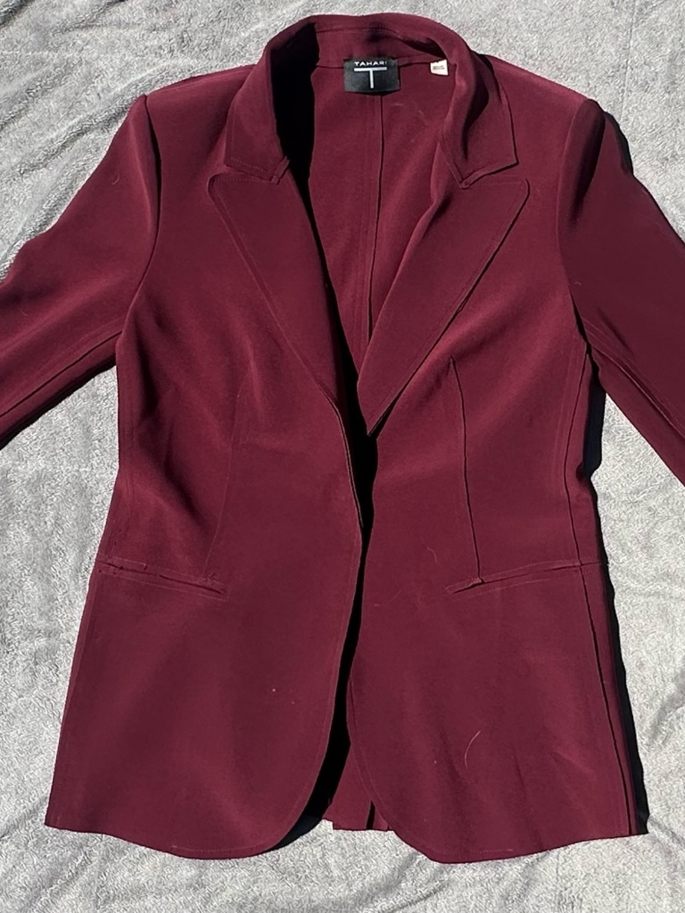 Tahari Wine-Red Blouse with Shimmer